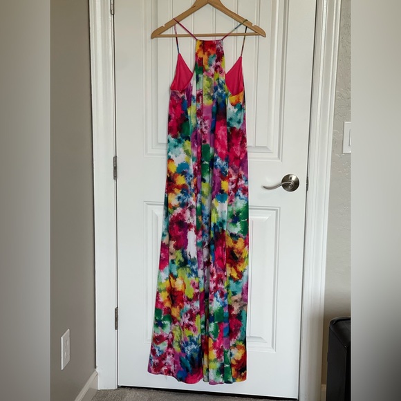 Women's Nicole Miller Watercolor Floral Maxi Dress- Medium - Picture 5 of 7